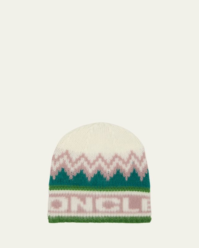 Logo Intarsia Knit Wool Beanie